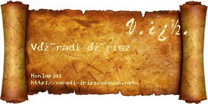 Váradi Írisz névjegykártya